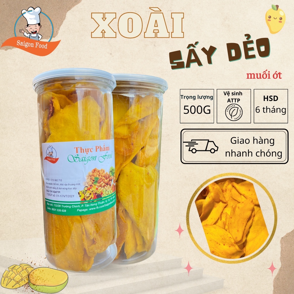 1KG Xoài Sấy Dẻo Muối Ớt