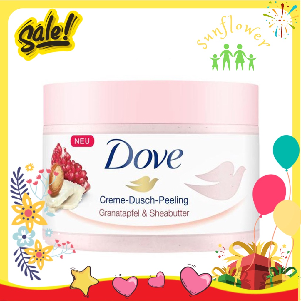 Tẩy Da Chết Body Dove Exfoliating Body Polish Hương Lựu Đỏ Kiwi làm trắng và trẻ hóa làn da