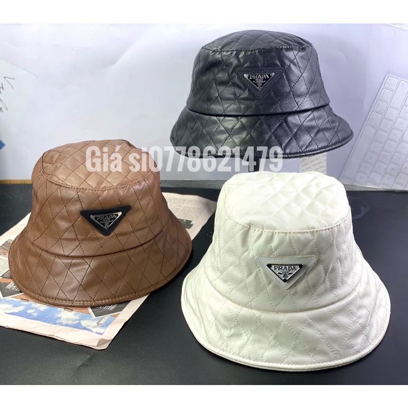 Nón bucket da mềm xịn - mũ vành cụp vnxk thêu chữ L - V full tem thời trang hàn quốc