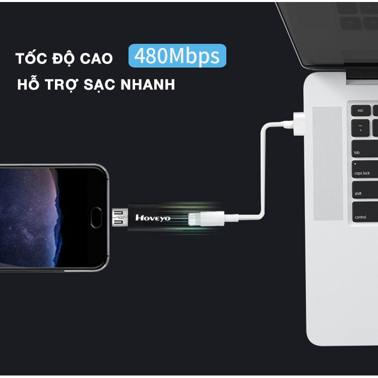 [Mã ELFLASH3 hoàn 10K xu đơn 20K] Adapter vào Type C ra MicroUSB - Hỗ trợ sạc nhanh