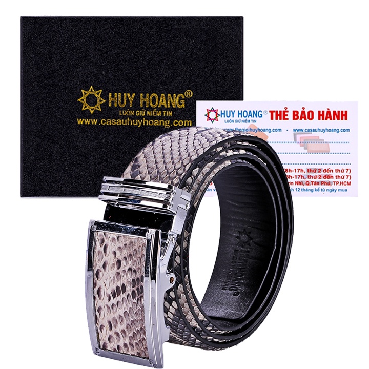 Thắt lưng nam da trăn Huy Hoàng 4P màu da nguyên thủy, đen, trắng, nâu HP4311-12-15-44