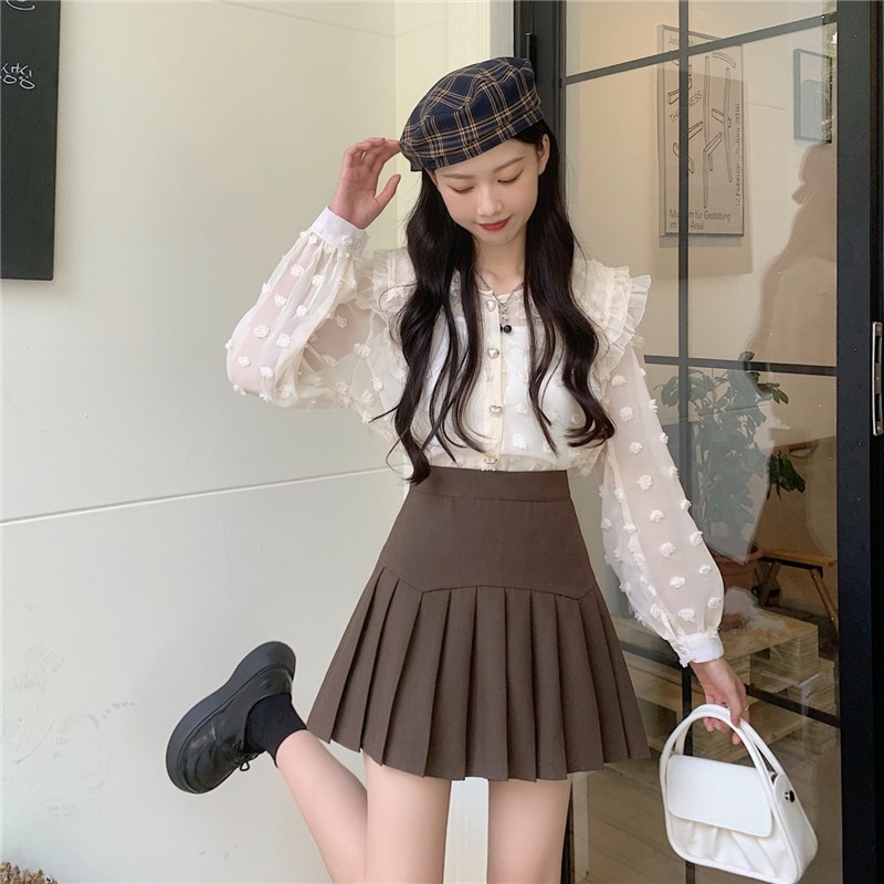Chân váy tennis xếp ly dáng mới Hagi chữ A lưng cao che hông bigsize phong cách ullzzang (có XS, XL inbox riêng shop)