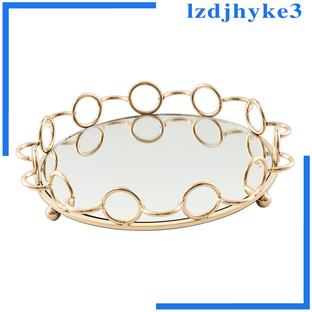 Khay Đựng Nến Bằng Thủy Tinh Tráng Gương Sang Trọng Enjoylife lzdjhyke3