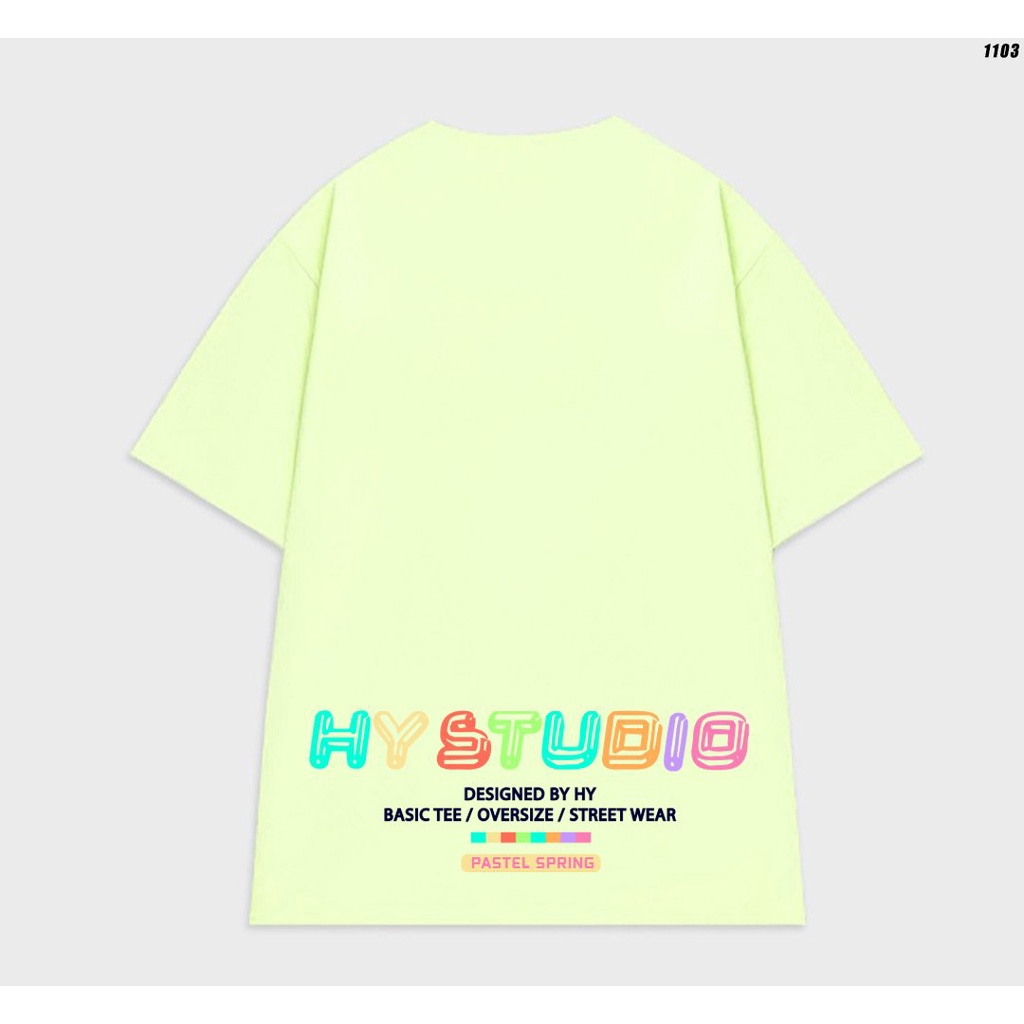 Áo phông nam nữ unisex form rộng tay lỡ basic HYSTUDIO pastel 1103