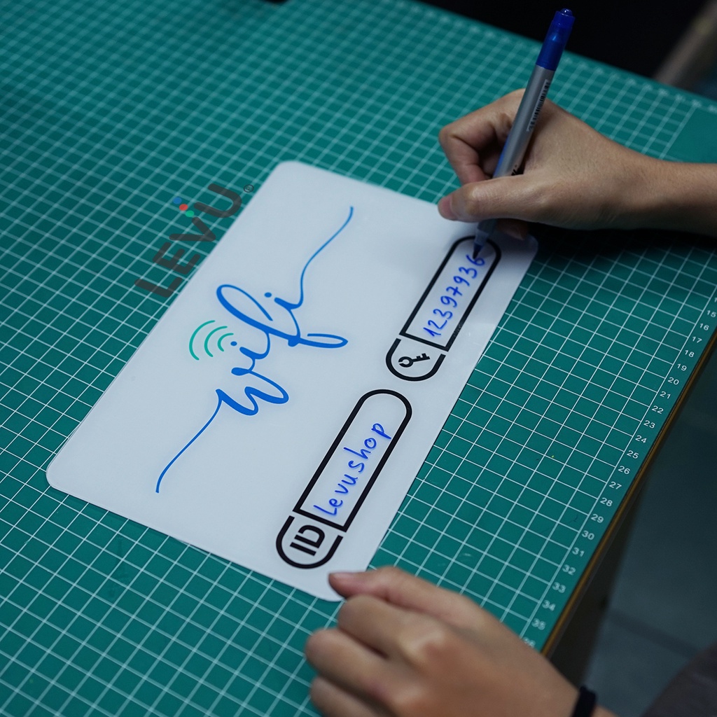 Bảng wifi mica decor ghi thông tin wifi dán tường trang trí free wifi