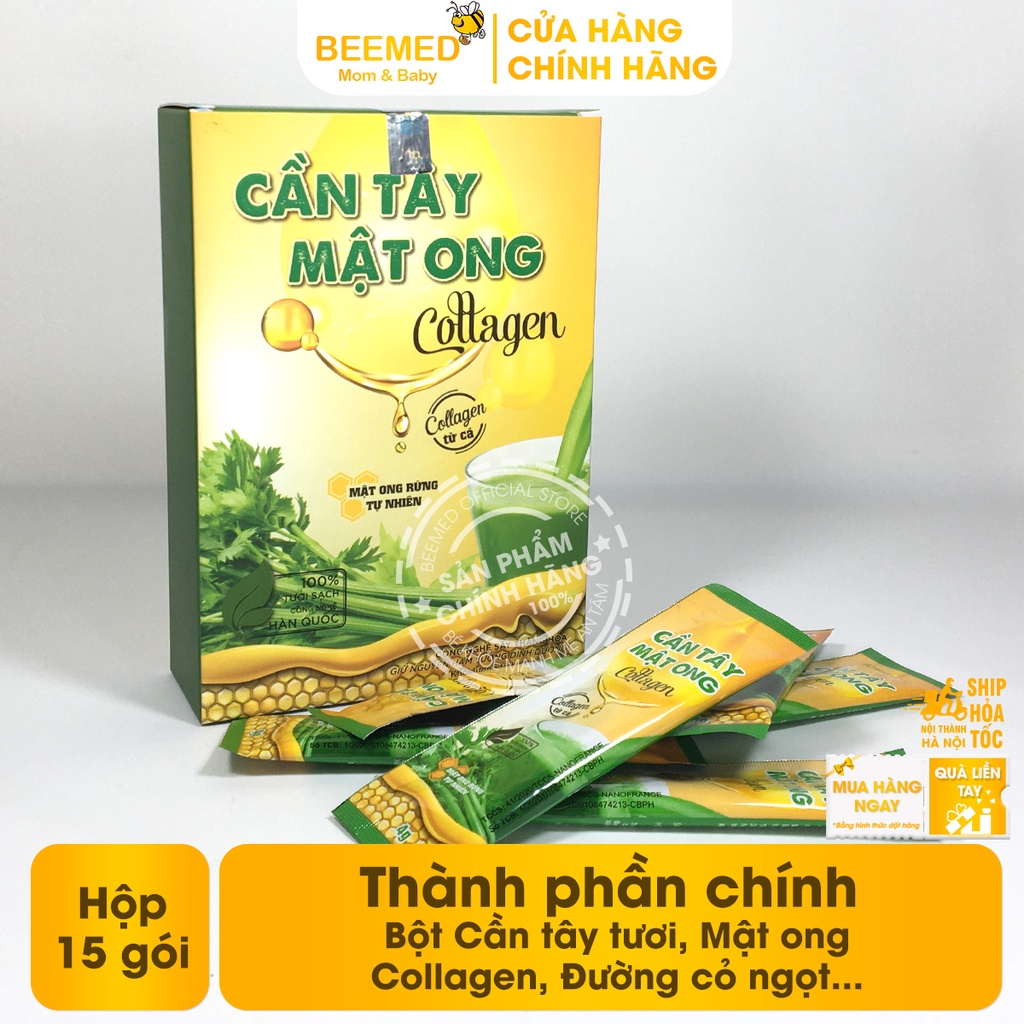 Bột cần tây mật ong có thêm Collagen, hỗ trợ giảm cân, đẹp da, bổ sung chất xơ, giảm béo, ngăn lão hóa, mỡ máu