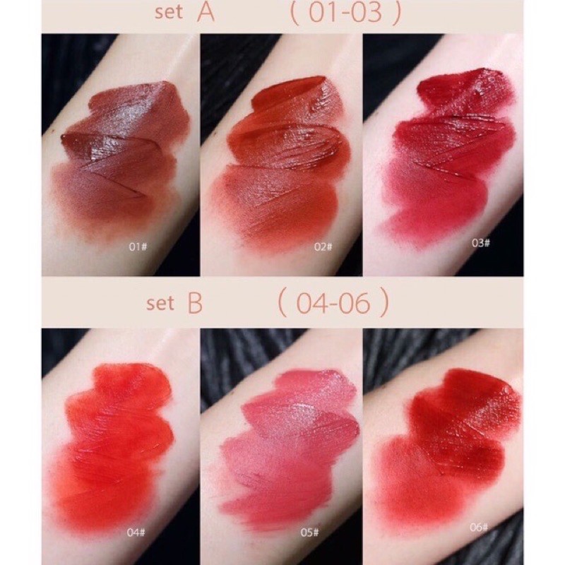 Set 3 cây son lì HERORANGE FLUFFY LIP GLAZE chống trôi nội địa trung