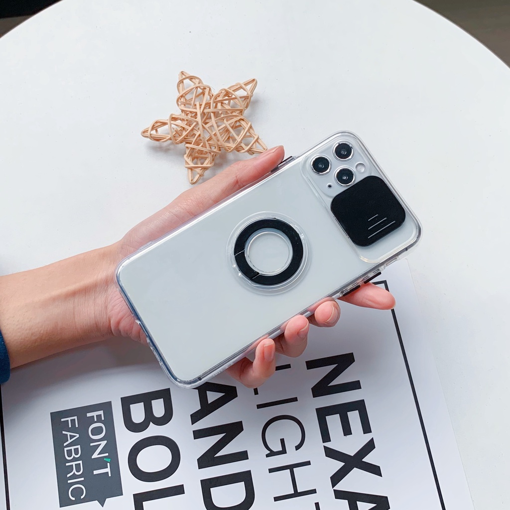 Ốp điện thoại TPU mềm trong suốt nhám chống va đậm có nắp đậy camera cho iPhone 11 12 Pro Max X Xs XR 7 8 Plus SE 2020