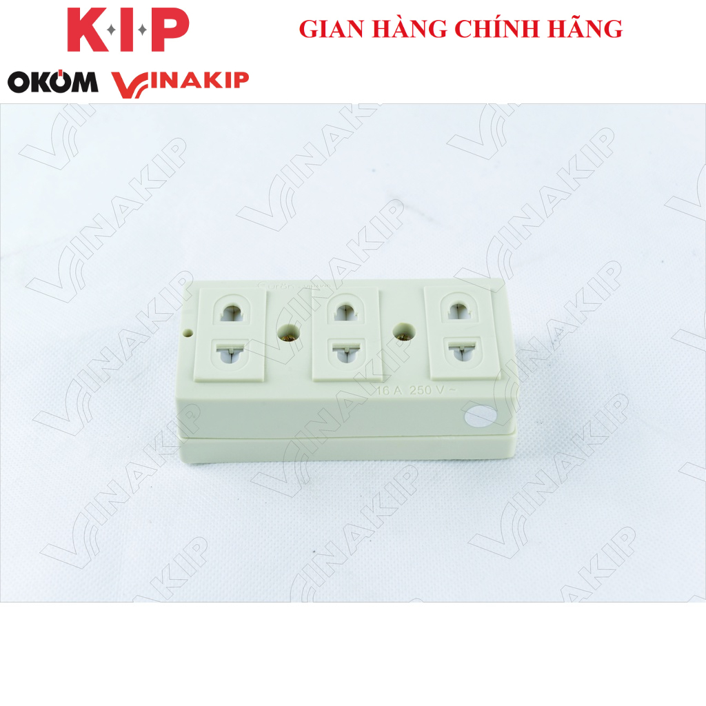 Ổ cắm VINAKIP 3 ngả đa năng kiểu Thái Lan 10A 250V