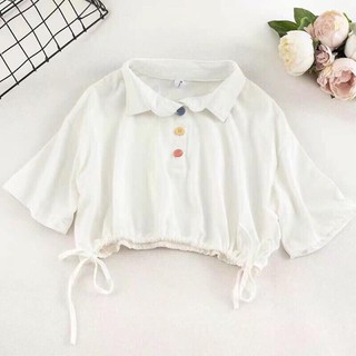 👽Croptop Petter Rút Dây 2 Bên