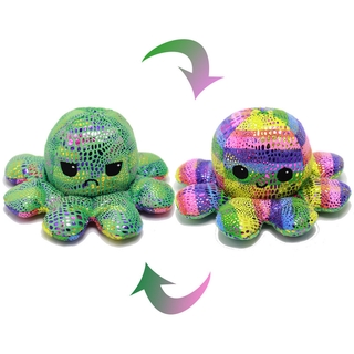 [TOYJAN code to refund 20K single 50K coins] 20CM Reversible Octopus two color Stuffed octopus with emotions #READYSTCK#COD