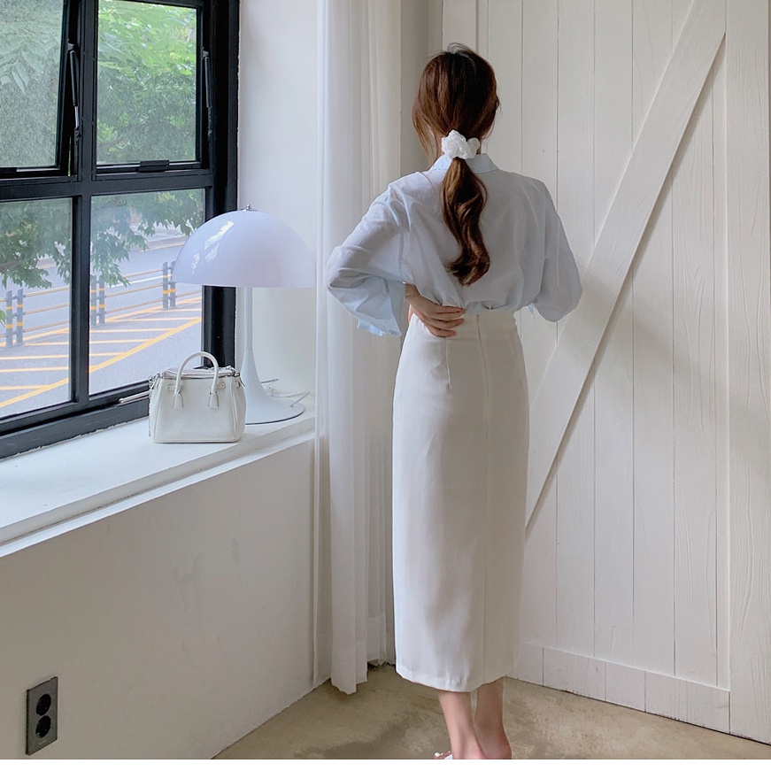 Áo Sơ Mi Tay Dài Dáng Rộng Thiết Kế Đơn Giản Dễ Phối Đồ Thời Trang Mùa Thu Phong Cách Hàn