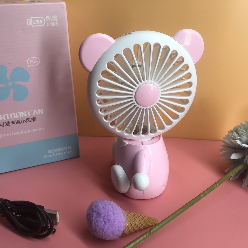 Quạt Mini Cầm Tay [Sota] Quạt Tích Điện CARTOONFAN CS1186 Mini USB Fan Di Động, Để Bàn | BigBuy360 - bigbuy360.vn