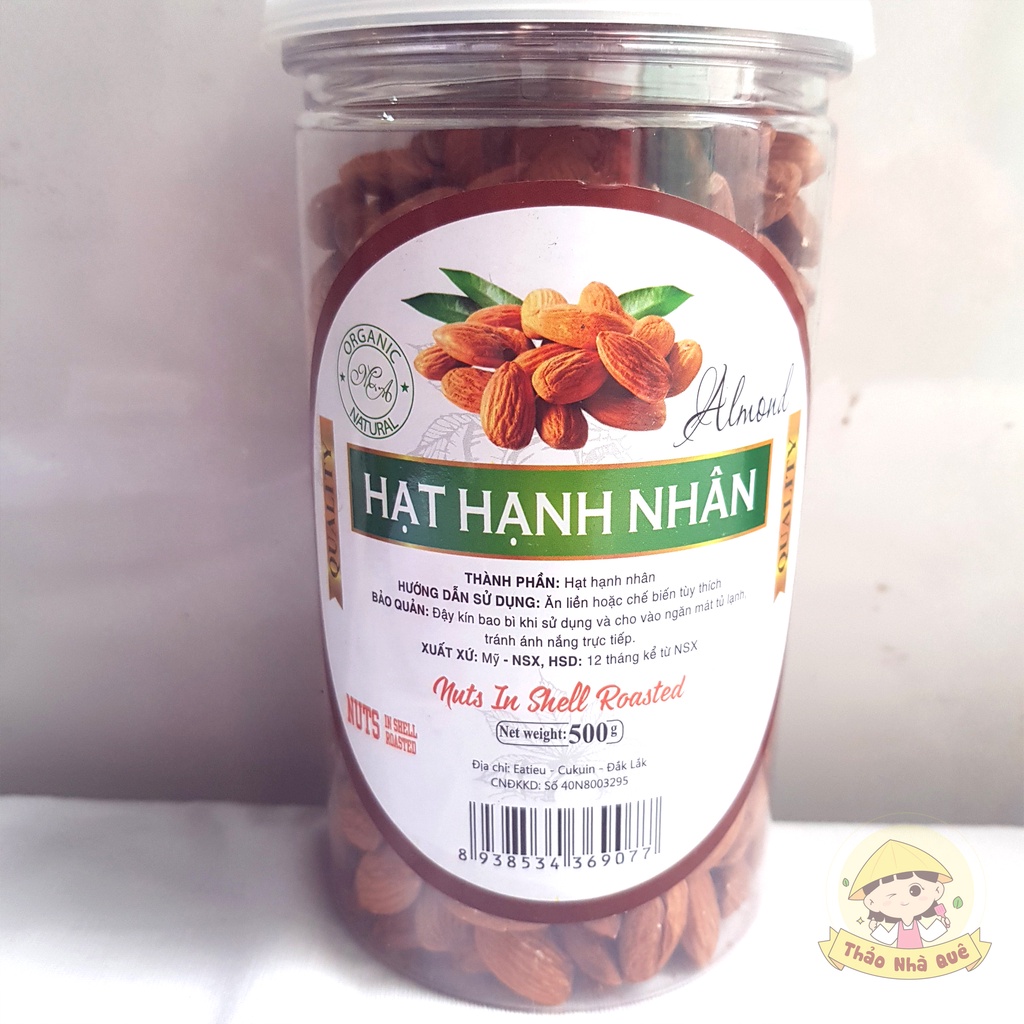 Hạt hạnh nhân sấy Mỹ nguyên vị ăn liền thơm giòn giàu dinh dưỡng 500g - Đồ ăn giảm cân healthy