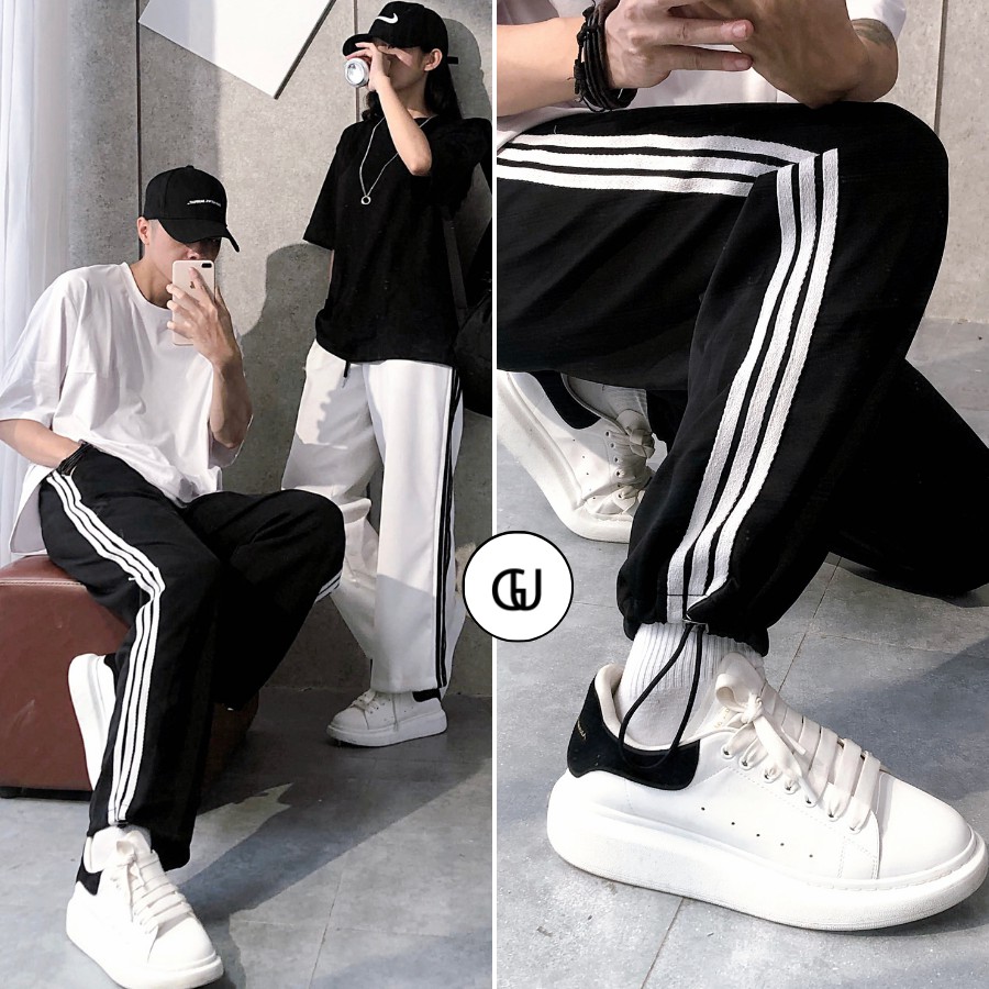 Quần Jogger Nam Nữ 3 Sọc Chất Đẹp Form Ống Rộng Để Suông Hoặc Rút Dây Bo Gấu Vải Mịn Mềm Mát Quần Joker, Joger, Thể Thao | BigBuy360 - bigbuy360.vn