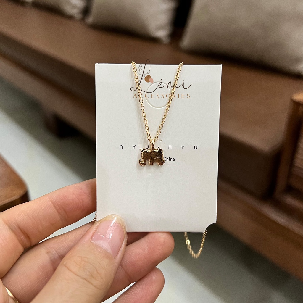Dây chuyền nữ con voi Vòng cổ tạo hình con voi dễ thương thời trang Hàn Quốc Lémi accessories