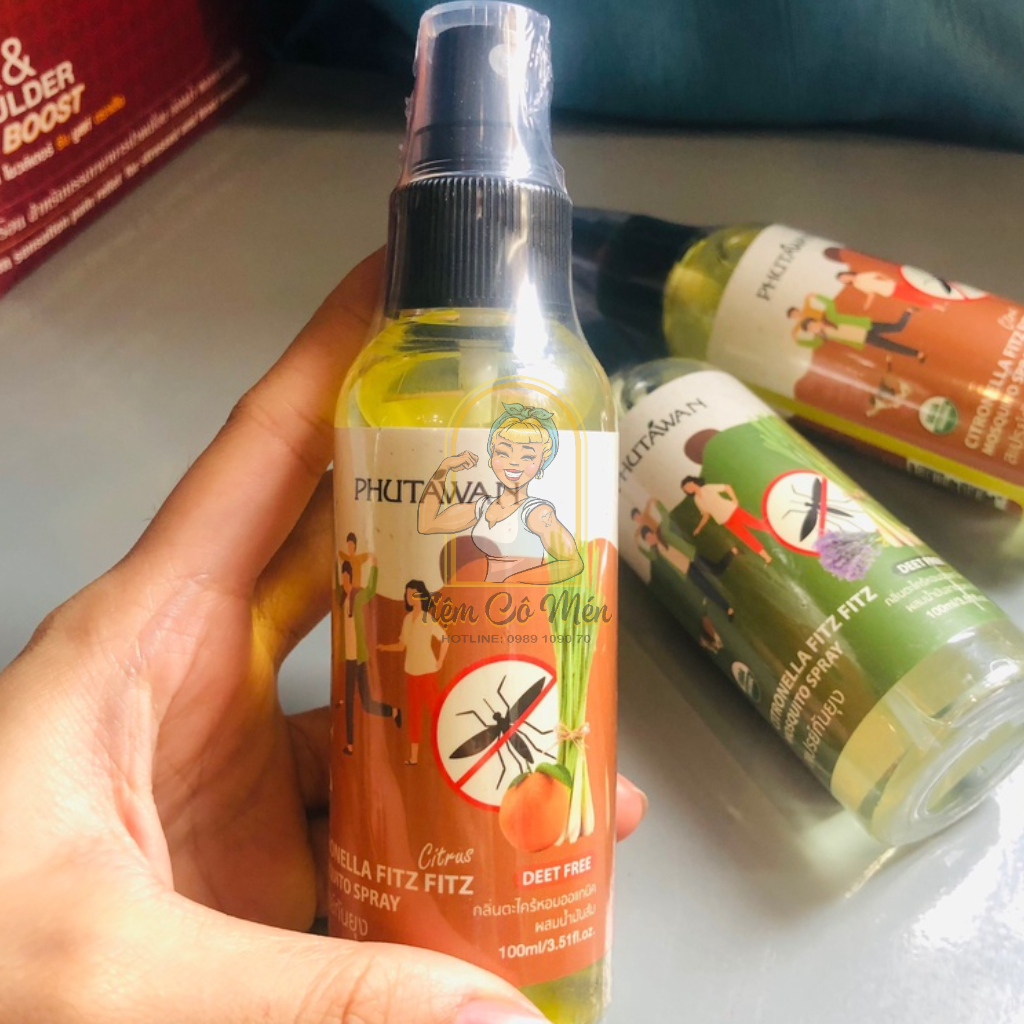 XỊT CHỐNG MUỖI PHUTAWAN THÁI LAN  - 100ML - ĐỦ MÙI - HÀNG NỘI ĐỊA THÁI LAN
