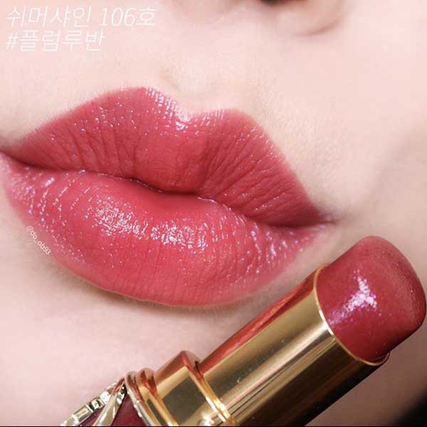 Son Dưỡng YSL Rouge Shimmer Shine 106 Plum Ruban Màu Đỏ Mận