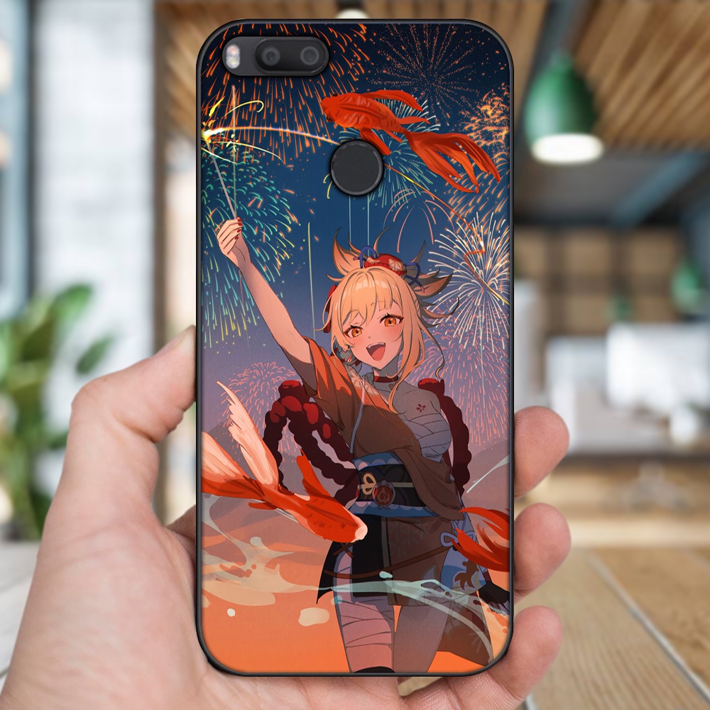 Ốp lưng Xiaomi Mi A1, Mi 5X viền đen in hình Yoimiya Genshin Impact