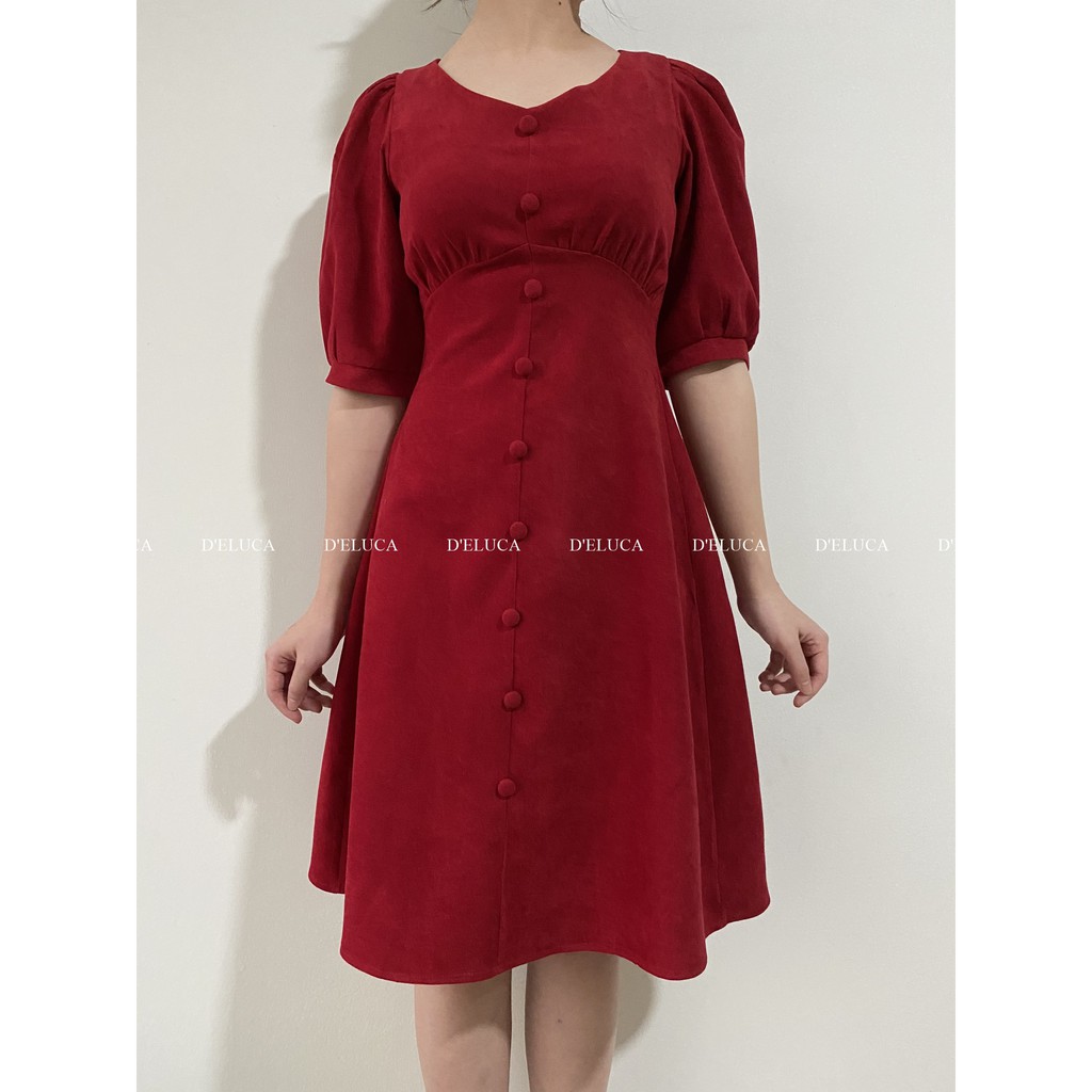 [Hình+Video Thật] Váy Nhung Tăm Cúc Bọc Vải - Đầm Dáng Xòe Tay Phồng Đáng Sắm Nhất Mùa Hè Này | BigBuy360 - bigbuy360.vn