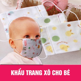 Khẩu trang vải xô thoáng khí cho bé, khẩu trang xô xuất nhật cho bé