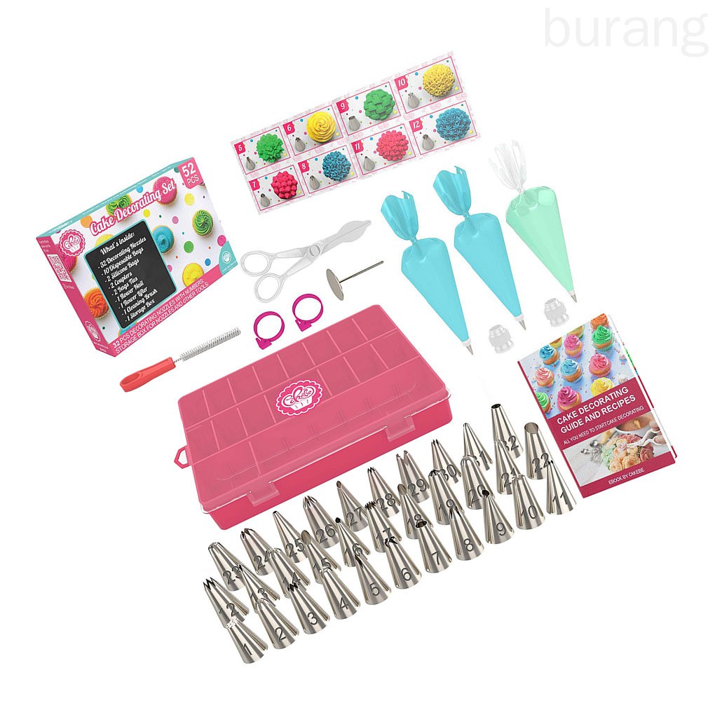 Bộ dụng cụ 52 món làm trang trí bánh chất lượng cao an toàn tiện dụng cho nhà bếp