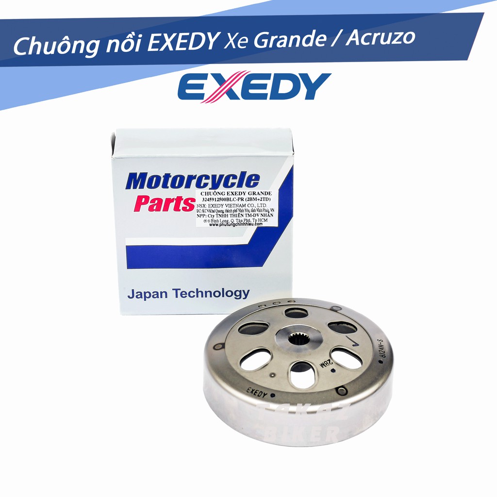 [Acruzo Grande] Chuông Nồi Exedy Xe Tay Ga Dùng Cho Xe Yamaha Acruzo và Grande