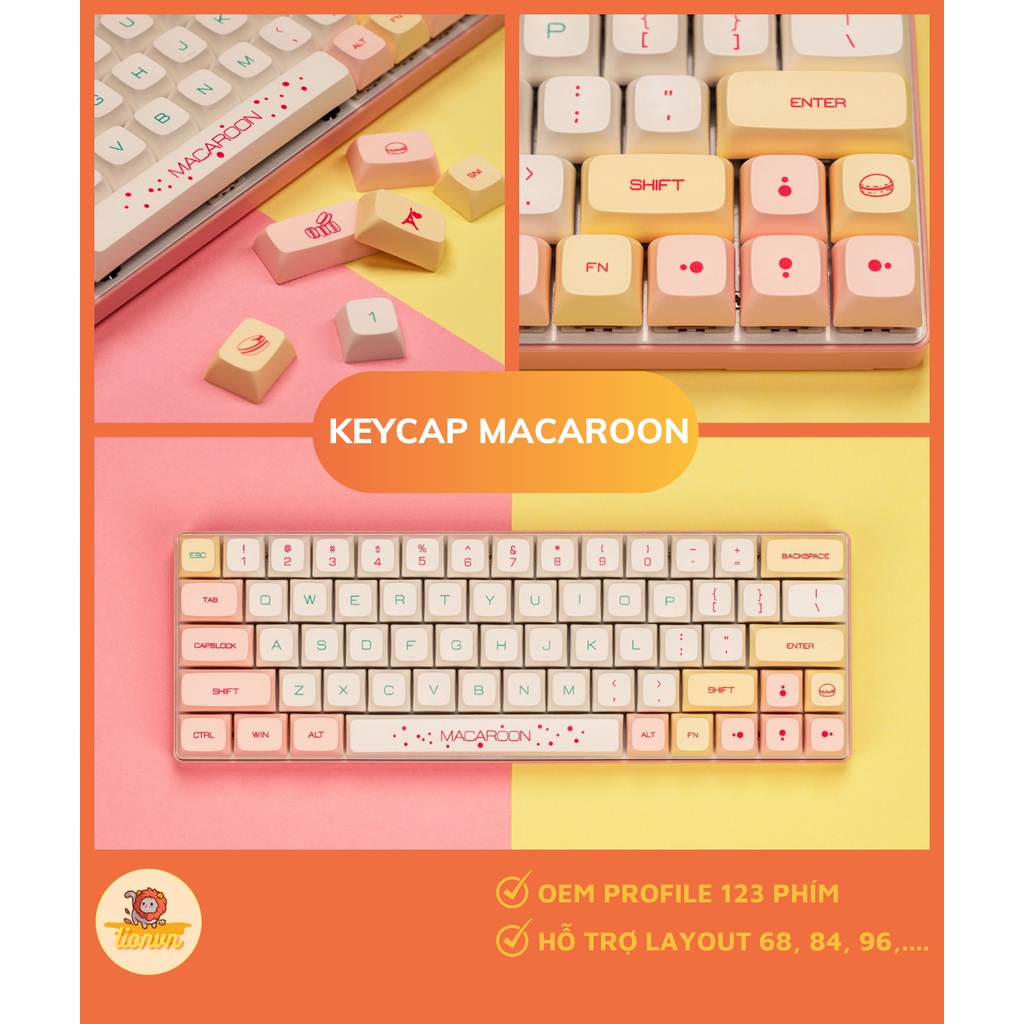Keycap Dành Cho Bàn Phím Cơ PBT Thick CHERRY XDA OEM SA In Dyesub | Lionvn