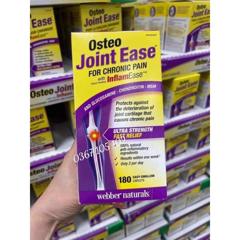 Osteo Joint Ease bổ xương khớp 180v, Webber Naturals, Canada