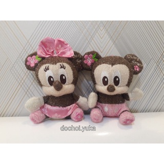 Gấu bông cặp đôi chuột Mickey và Minnie màu hồng