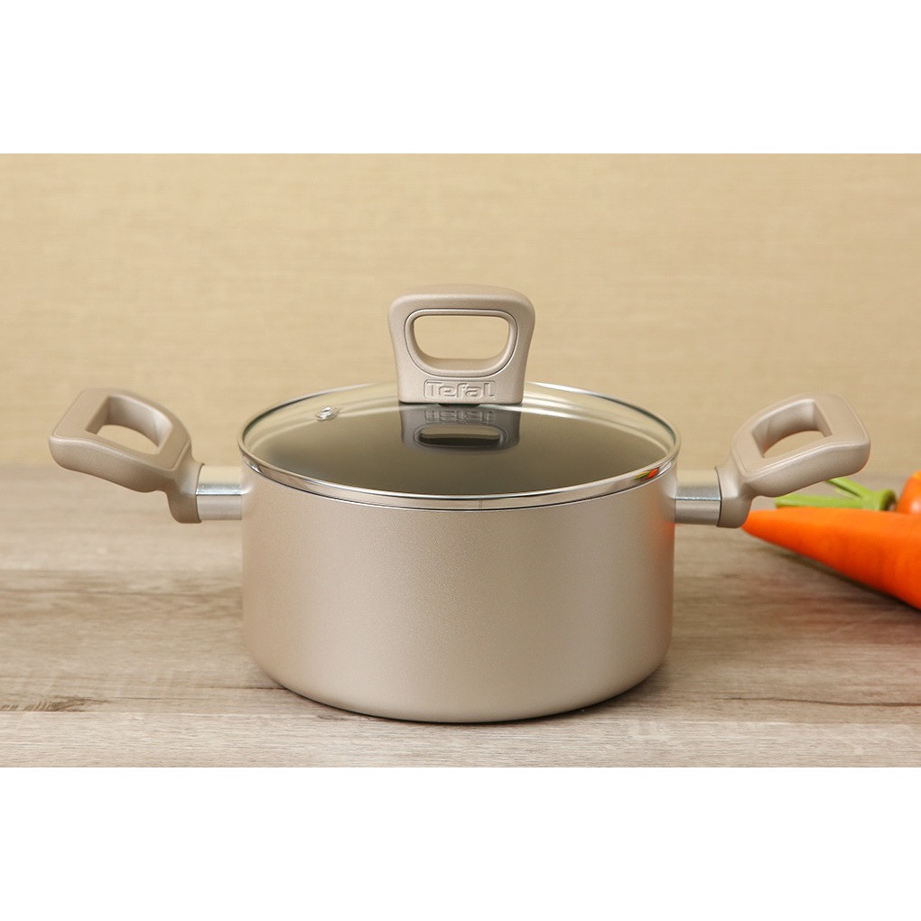 Nồi đế từ 24cm chống trầy chống dính kèm nắp Tefal Sensations H9104614 - Hàng chính hãng