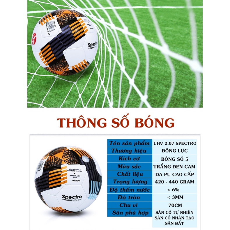 Quả Bóng Đá Động Lực Spectro UHV 2.07 Size Số 5 Thi Đấu V League 2019 Chính Hãng Tiêu Chuẩn Fifa Quality Pro