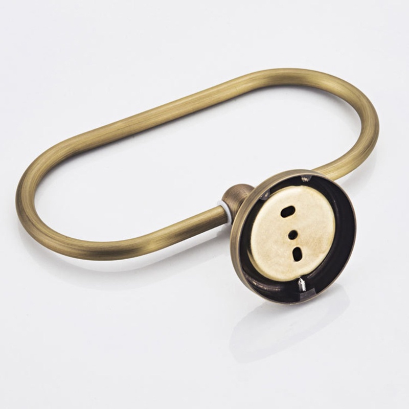 Giá Đỡ Khăn Tắm Hình Oval Bằng Đồng Thau Chịu Lực 5kg