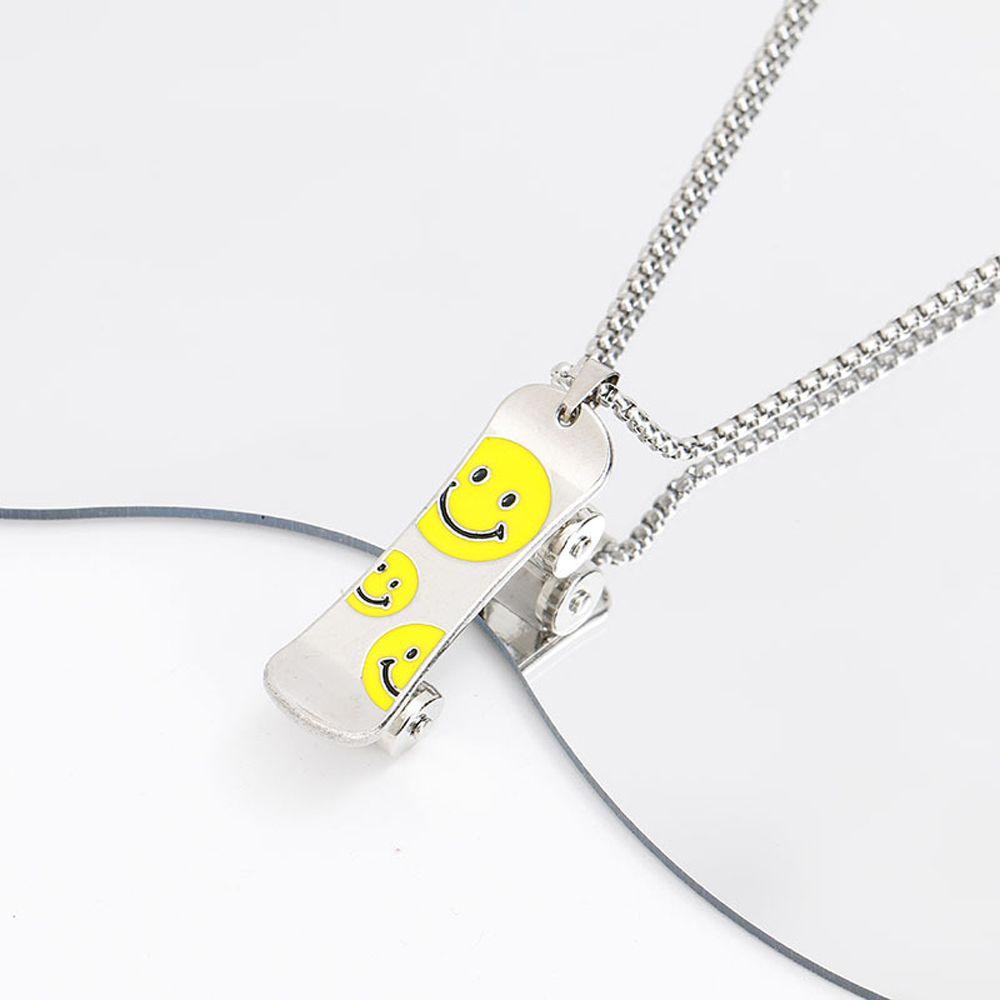 Vòng cổ Thép Titan Mặt Ván Trượt Phong Cách Hip Hop Đường Phố