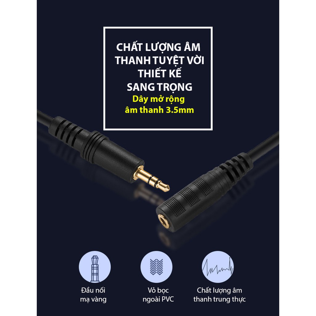 Dây tín hiệu đầu 3 li đực ra đầu 3 li cái JSJ 613 dài 1.8m đến 5m mạnh mẽ và bền khả năng chống nhiễu tốt
