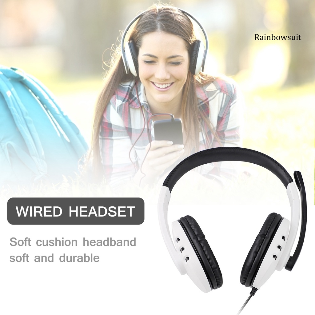 RB- Headset Wired Stereo Surround Plastic Head-mounted Gaming Headphone for PS5 PS4 Pro/Slim