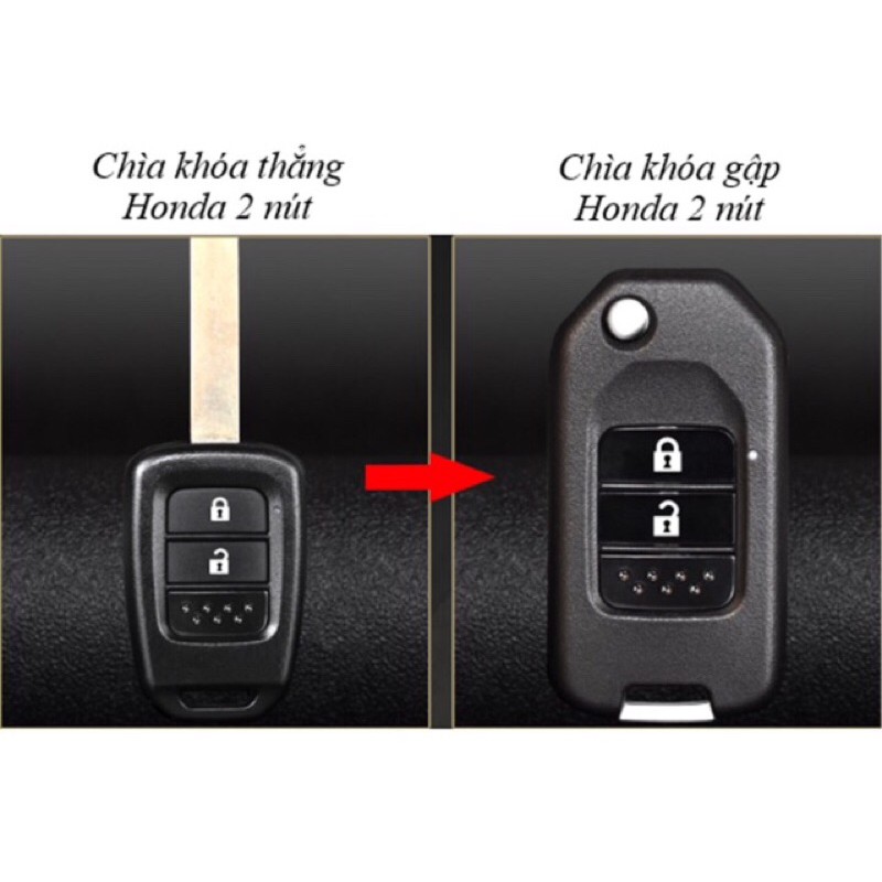 Vỏ chìa khoá độ gập xe HONDA Brio ( 2 nút )