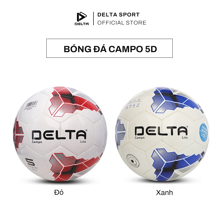 Bóng đá ngoài trời DELTA Campo Lite 5D size 5 chất liệu da PU sử dụng cho 12 tuổi trở lên, chơi trên nhiều loại sân.