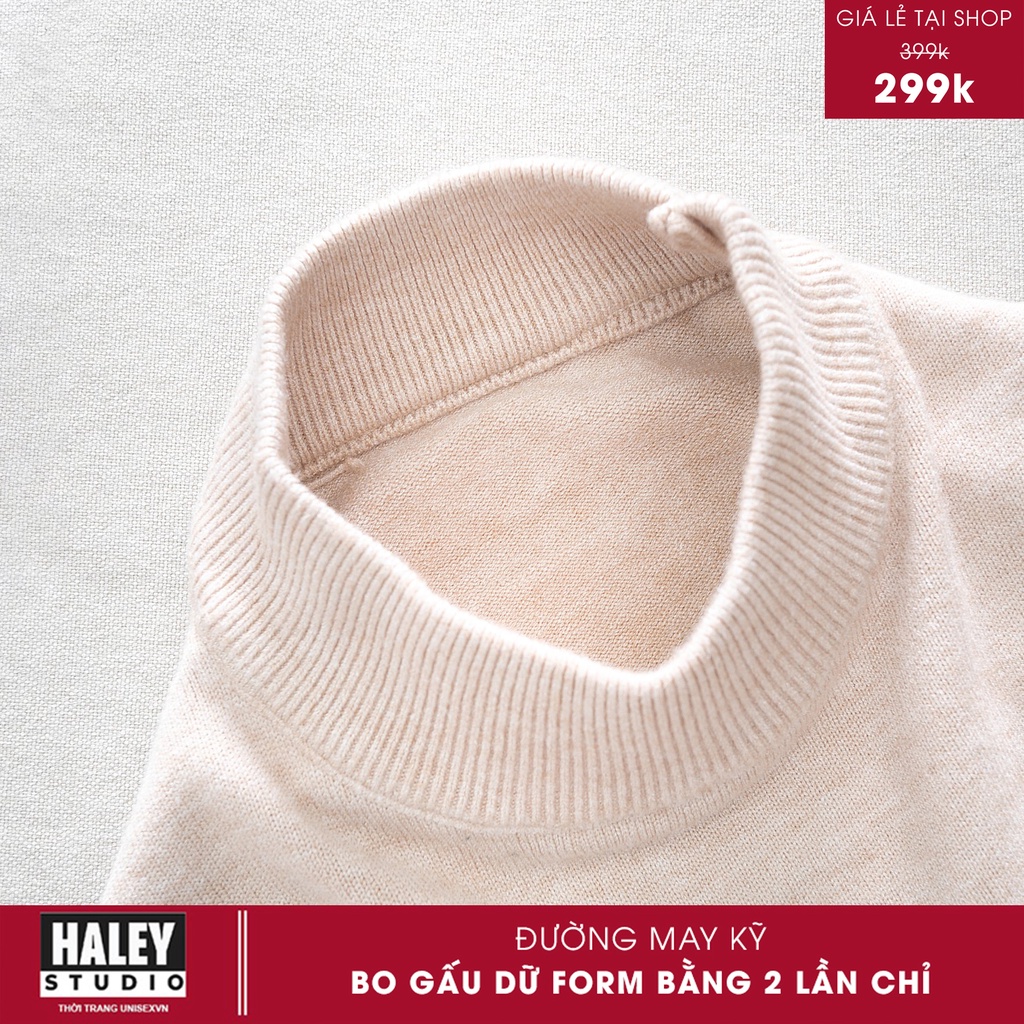 Áo Len Nam Cổ Gấp Dáng Tay Dài Cổ 1/2 Chất Len Hàn Quốc dày ấm Nguyên Tấm Haley Size 40-80kg đủ màu