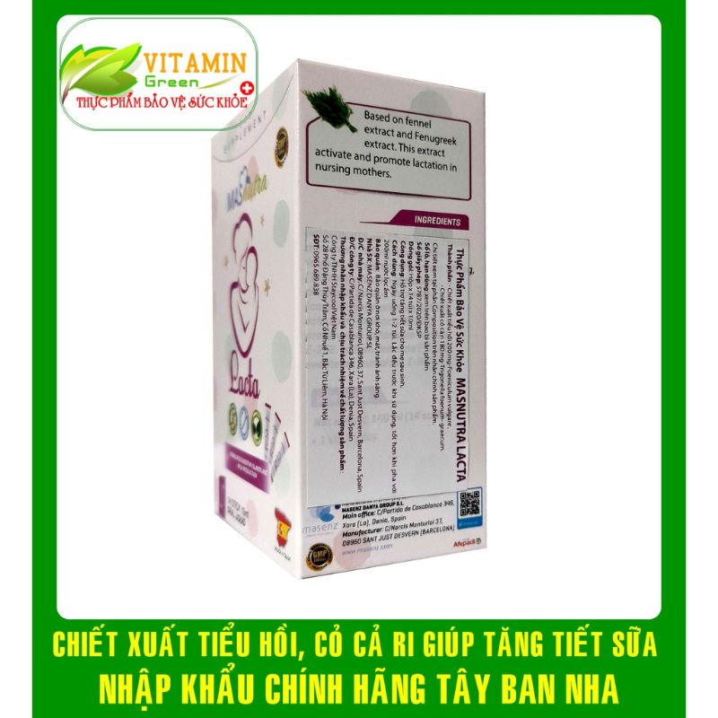 Masnutra Lacta _Gói uống tăng tiết sữa cho mẹ sau sinh.