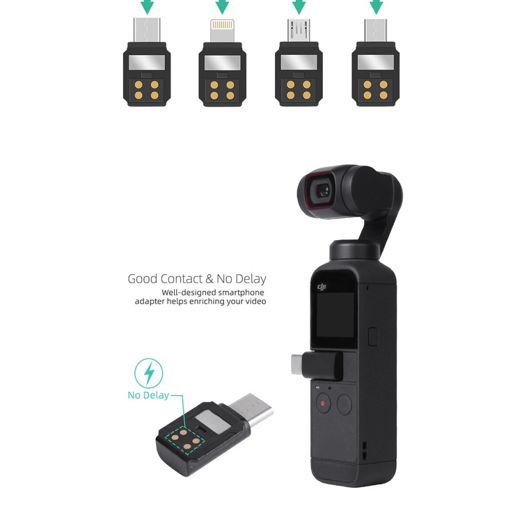 Đầu Chuyển Đổi lightning micro usb-c Cho dji pocket 2 / osmo pocket