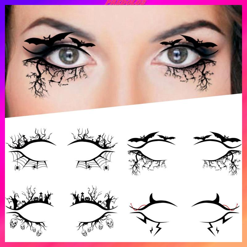 [Predolo2] Miếng Dán Kẻ Mắt Bằng Ren Trang Trí Tiệc Halloween Chất Lượng Cao