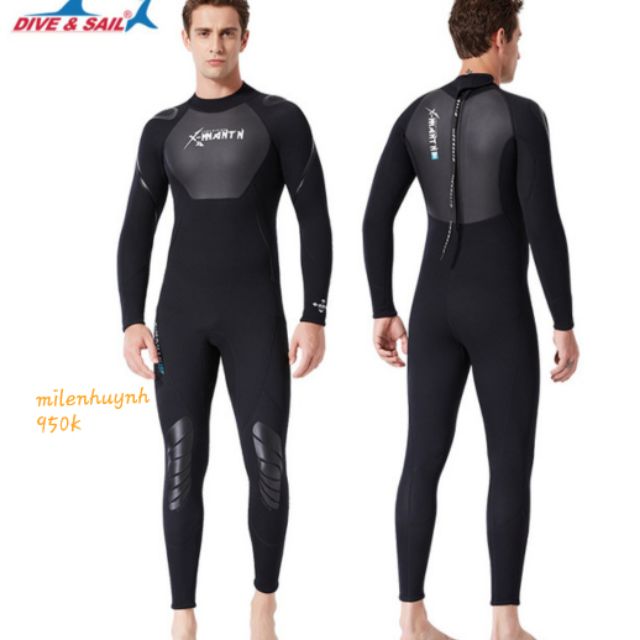 Đồ lặn biển chuyên nghiệp cho nam dày 3mm chất cao su neoprene giữ nhiệt, bộ đồ nhái lướt sóng, đánh bắt cá dưới nước