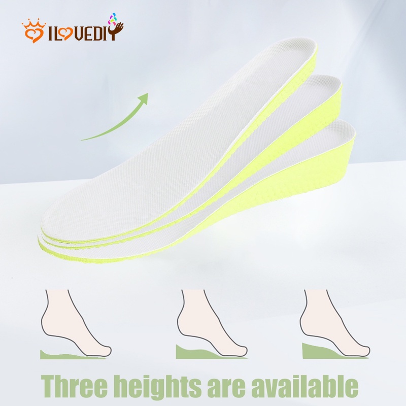 Đế Lót Giày Mềm Mại Thoáng Khí Giảm Sốc Co Giãn Tốt 1.5-3.5cm Cho Nam Nữ