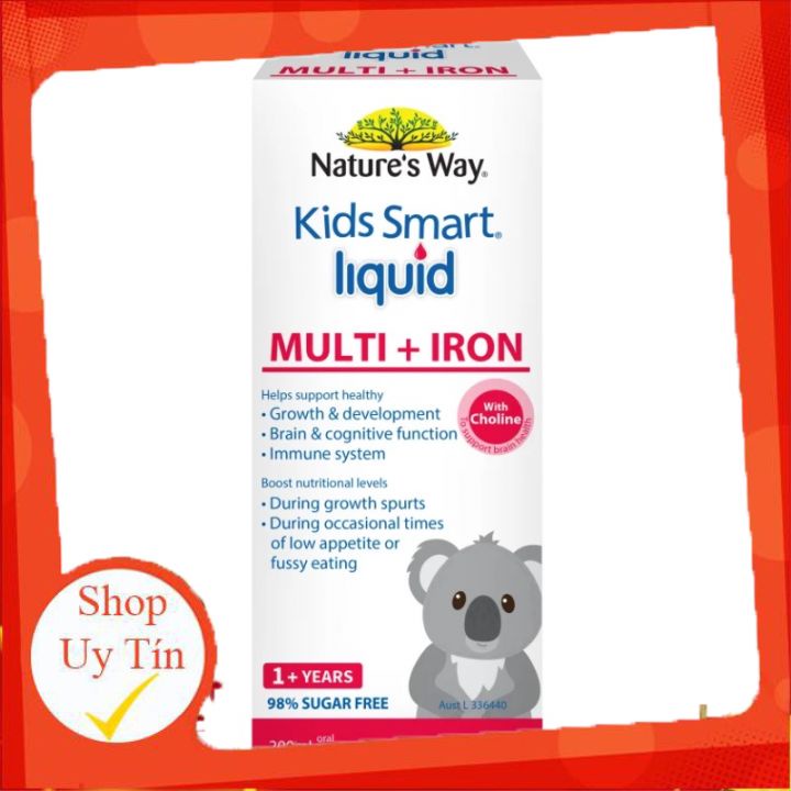 Sắt nước  Nature's Way và vitamin tổng hợp cho bé từ 1 tuổi Kids Smart Liquid Multi + Iron NTW, 200ml