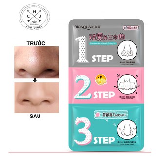 (Bán Buôn Sỉ) Set Mặt Nạ Lột Mụn Đầu Đen 3 Bước Bioaqua - Lột Mụn Đầu Đen Ở Mũi MN79