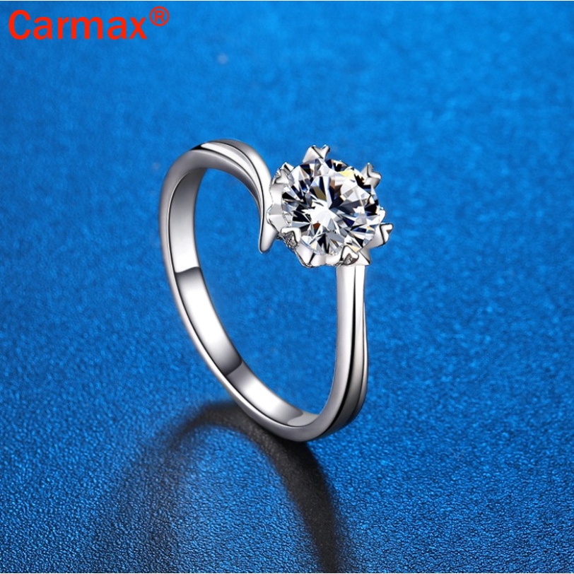 Nhẫn hở hình bông tuyết Moissanite thiết kế thời trang cho nữ
