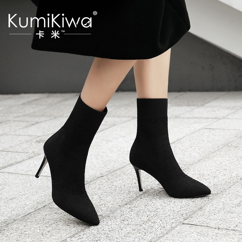 Giày bốt tất cao gót mũi nhọn thời trang cá tính | BigBuy360 - bigbuy360.vn