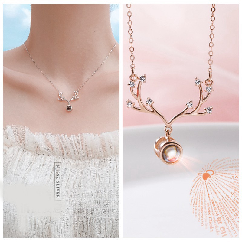 [Mã FASHIONCB232 hoàn tối đa 15K xu đơn 50K] Vòng cổ Bạc 925 hình gạc sừng thời trang cho nữ