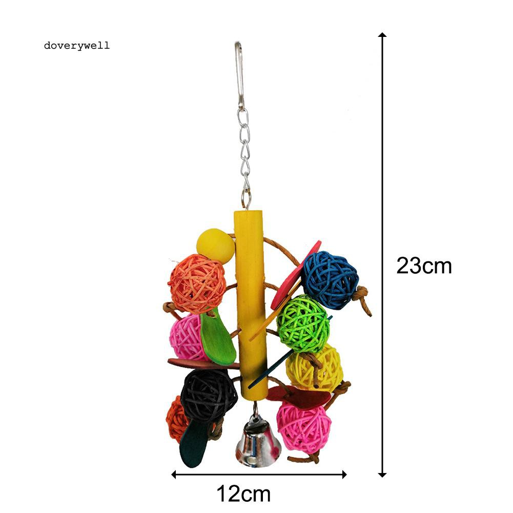 Đồ chơi dây treo trung đưa có chuông cho vẹt nhai gặm giải trí tiện dụng